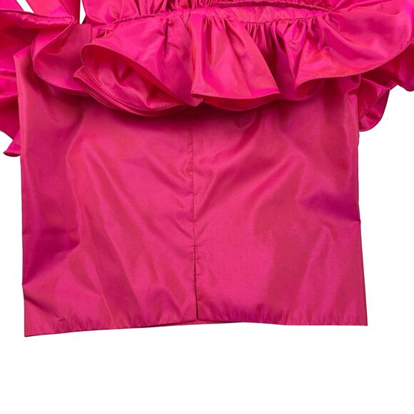 Tadashi Vintage 80's Ruched Ruffle Structured Statement Special Occasion Dress 6 - Picture 7 of 11